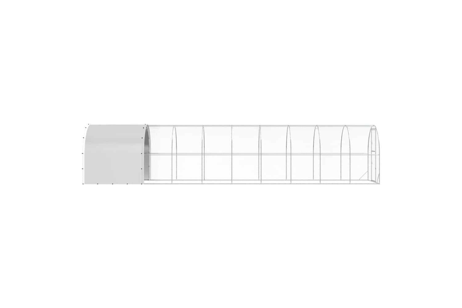 Vidaxl Chicken Coop Silver 1000 X 200 X 200 Cm Galvanised Steel-5