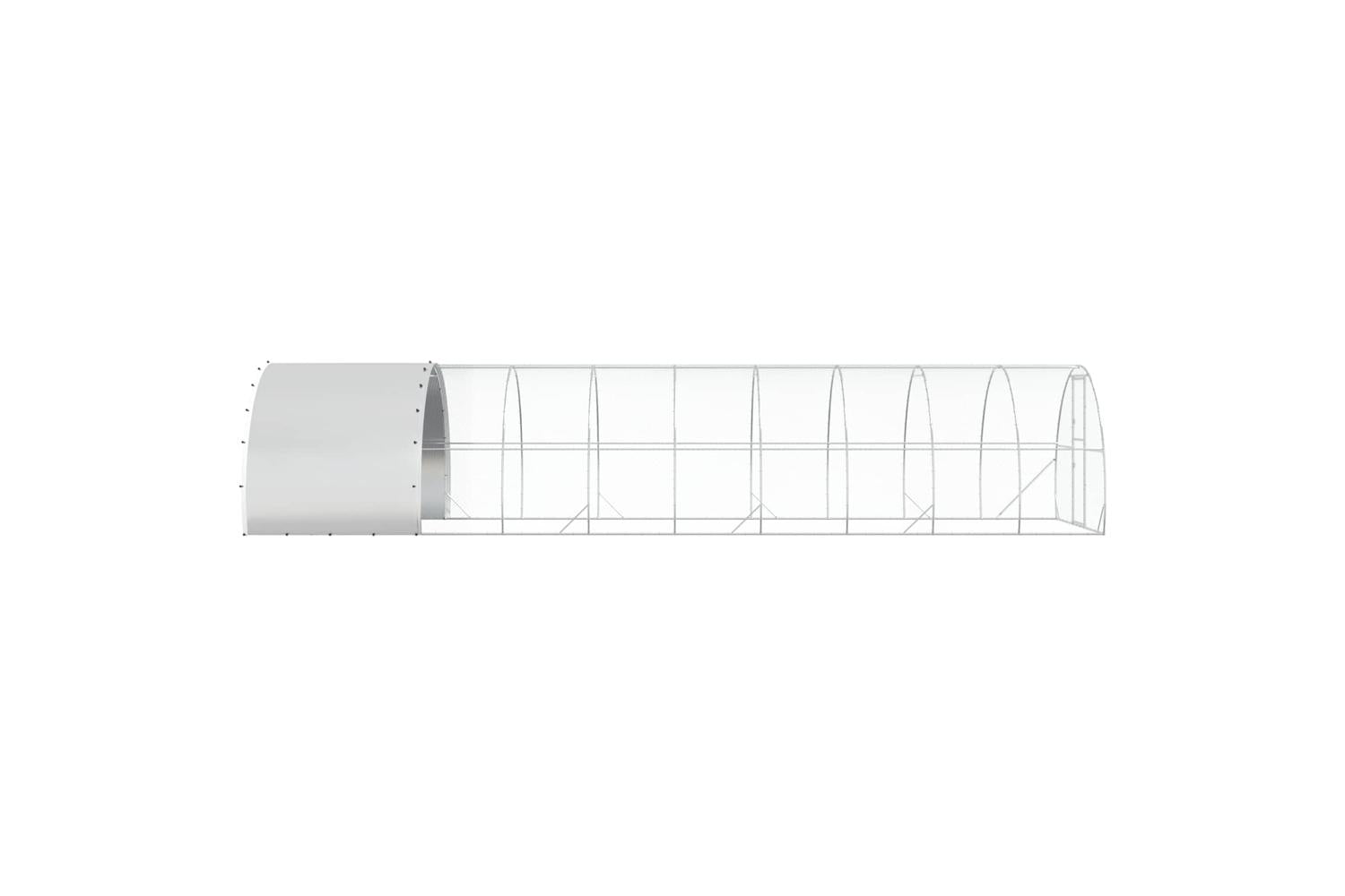 Vidaxl Chicken Coop Silver 1000 X 300 X 200 Cm Galvanised Steel-5
