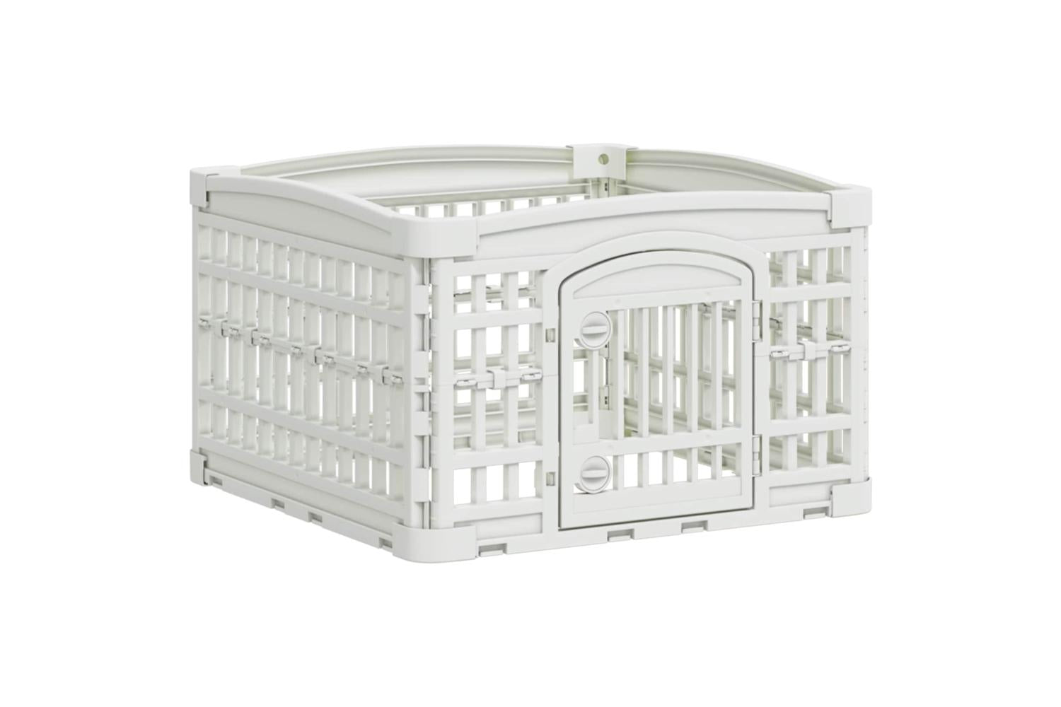 Vidaxl 4 Panel Dog Playpen 60 X 60 X 38 Cm Plastic White Foldable-2