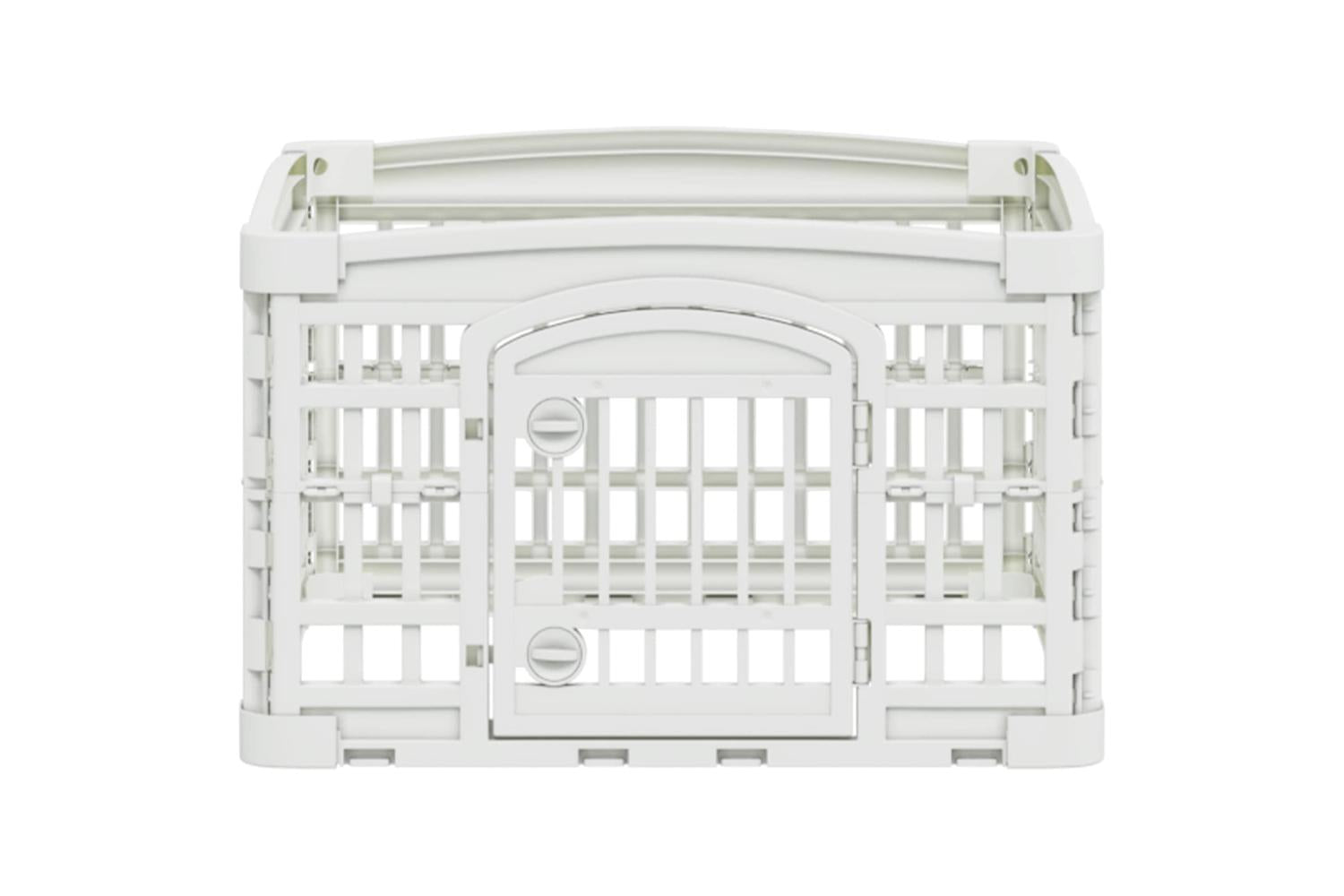 Vidaxl 4 Panel Dog Playpen 60 X 60 X 38 Cm Plastic White Foldable-5