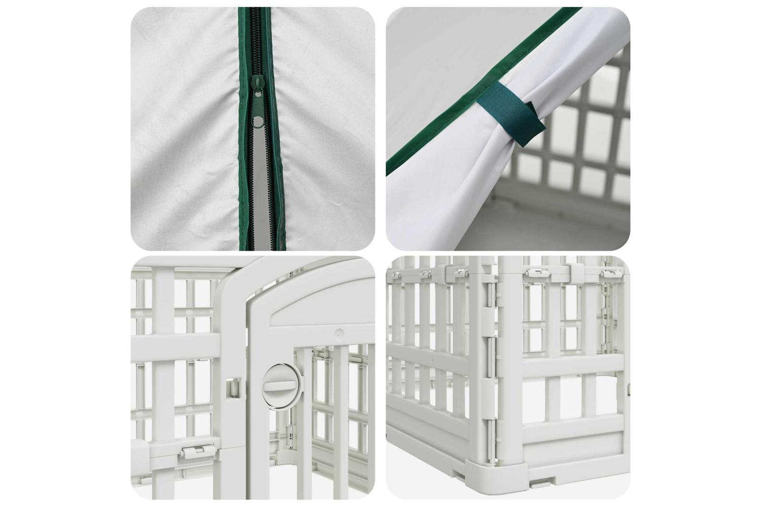 Vidaxl 4 Panel Dog Playpen With Roof 60 X 60 X 82 Cm Plastic White-7