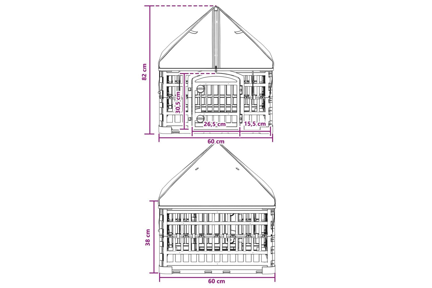 Vidaxl 4 Panel Dog Playpen With Roof 60 X 60 X 82 Cm Plastic White-9