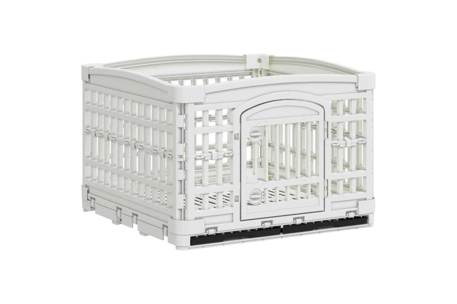 Vidaxl 4 Panel Dog Playpen 122 X 1065 X 82 Cm Plastic White Foldable-2