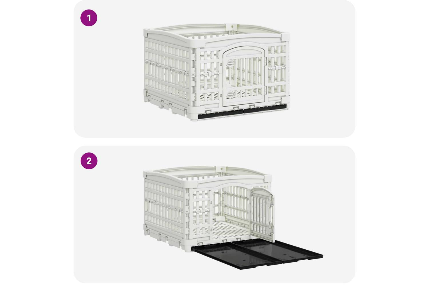 Vidaxl 4 Panel Dog Playpen 122 X 1065 X 82 Cm Plastic White Foldable-8