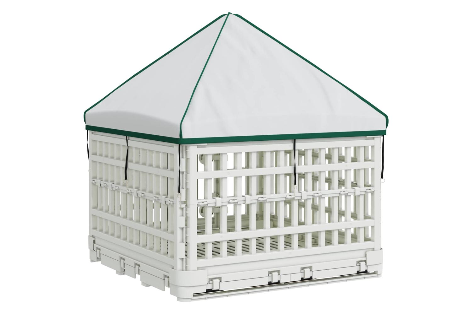 Vidaxl 4 Panel Dog Playpen With Roof 122 X 1065 X 82 Cm Plastic White-6