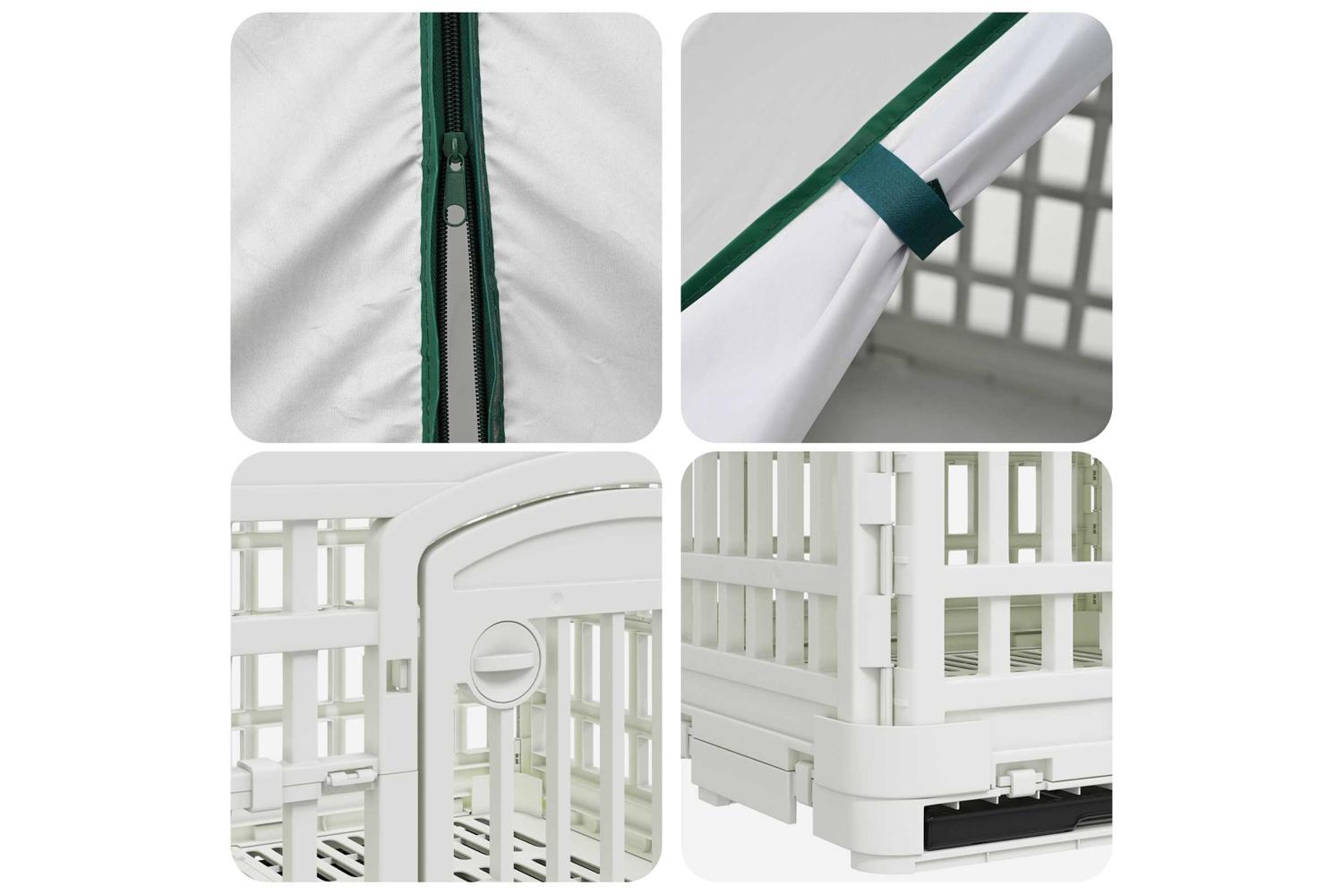Vidaxl 4 Panel Dog Playpen With Roof 122 X 1065 X 82 Cm Plastic White-7