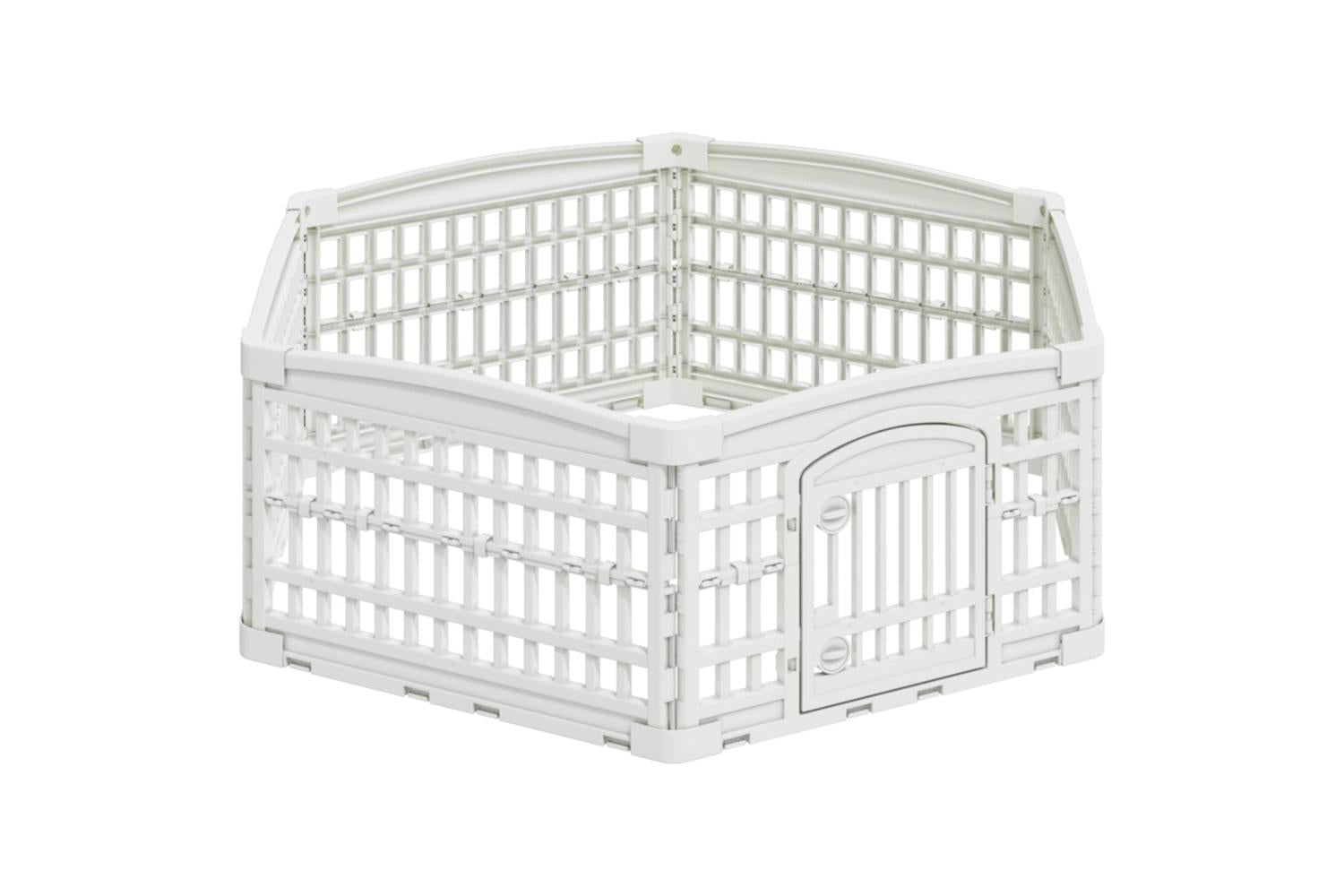 Vidaxl 6 Panel Dog Playpen 122 X 1065 X 40 Cm Plastic White Foldable