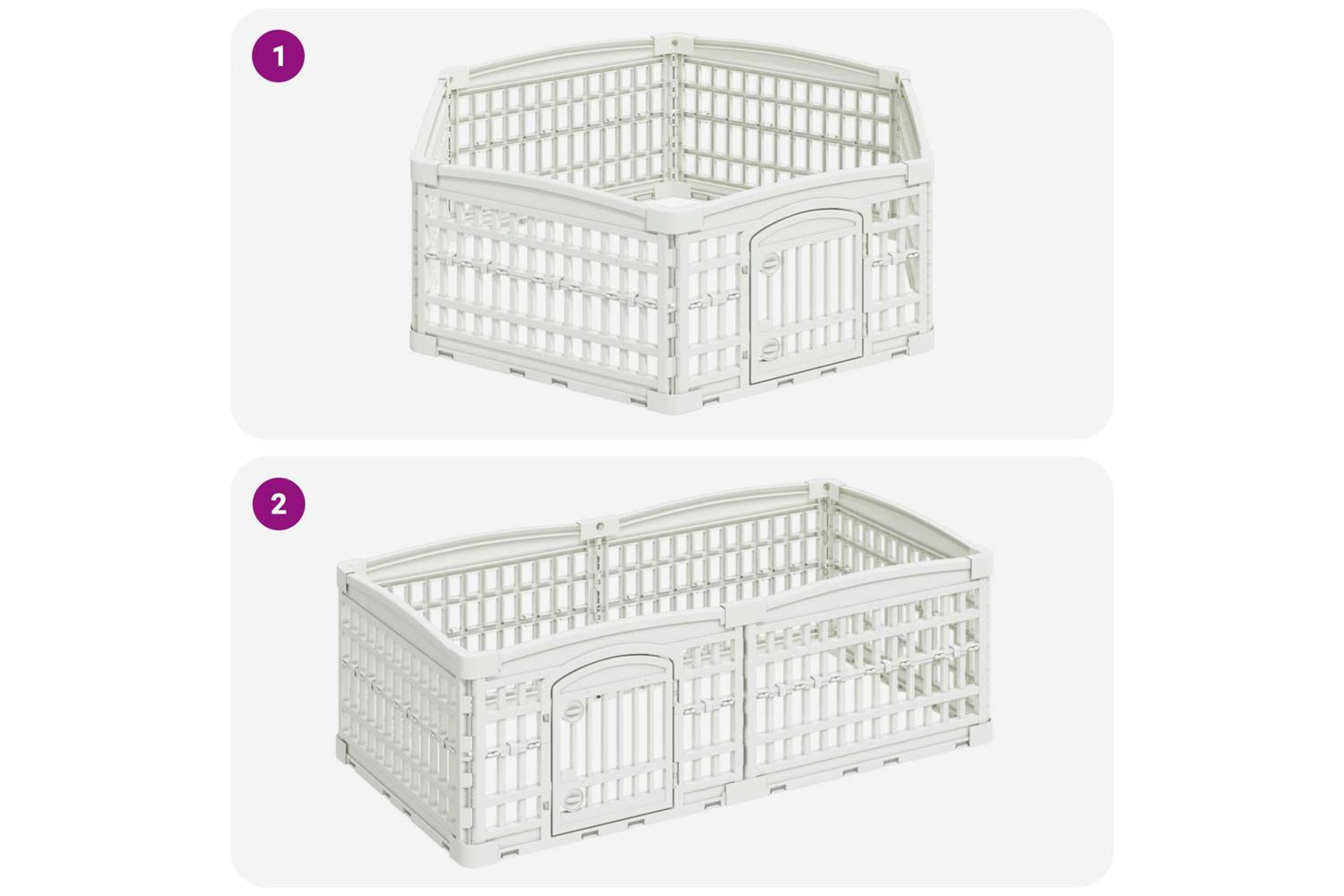 Vidaxl 6 Panel Dog Playpen 122 X 1065 X 40 Cm Plastic White Foldable-8