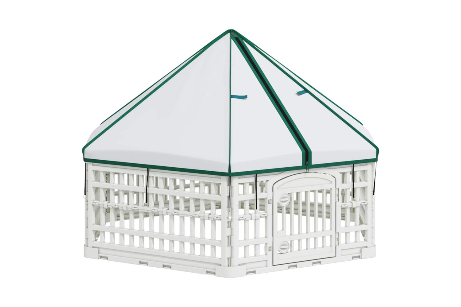 Vidaxl 6 Panel Dog Playpen 122 X 1065 X 82 Cm Plastic White Foldable-2