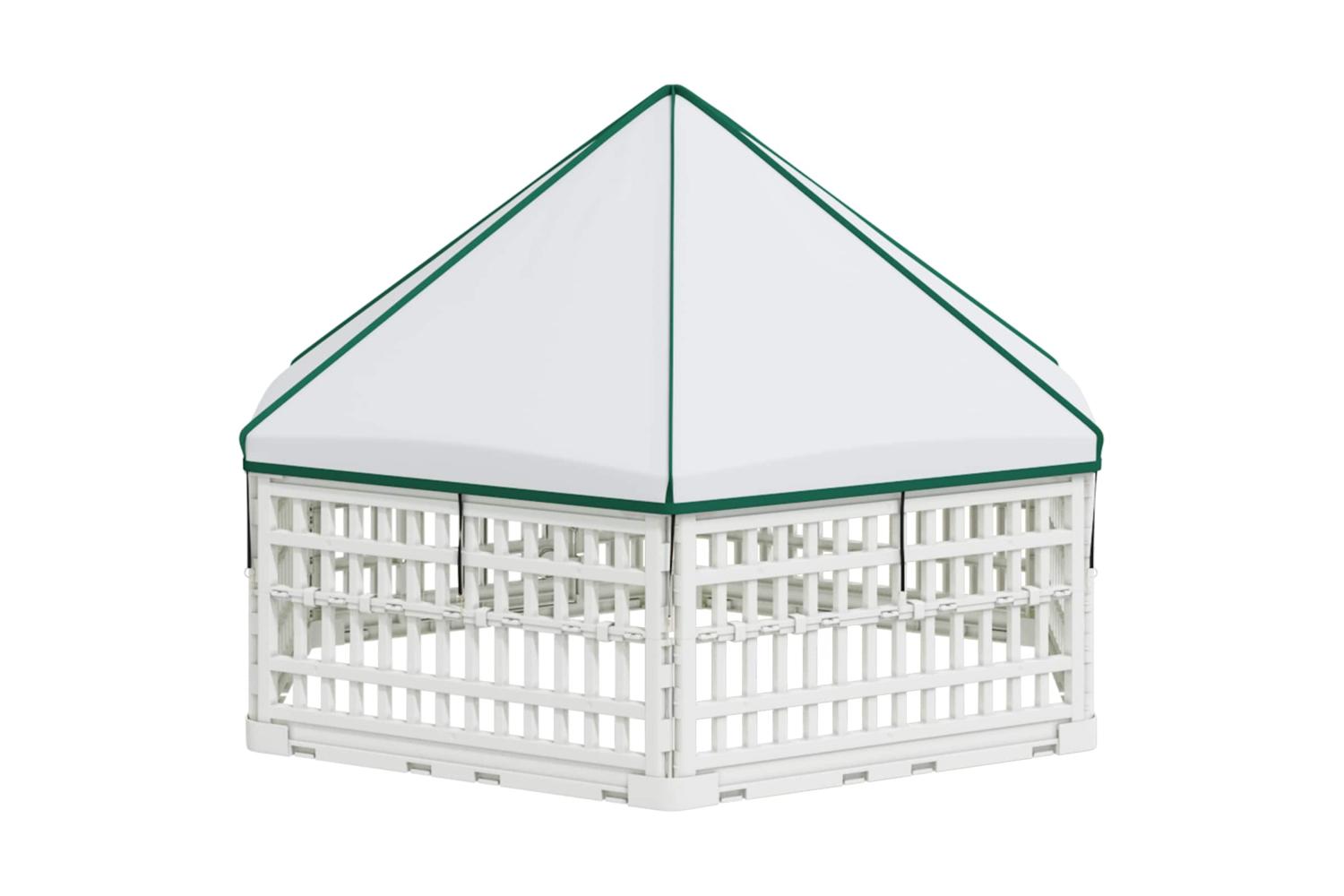 Vidaxl 6 Panel Dog Playpen 122 X 1065 X 82 Cm Plastic White Foldable-6