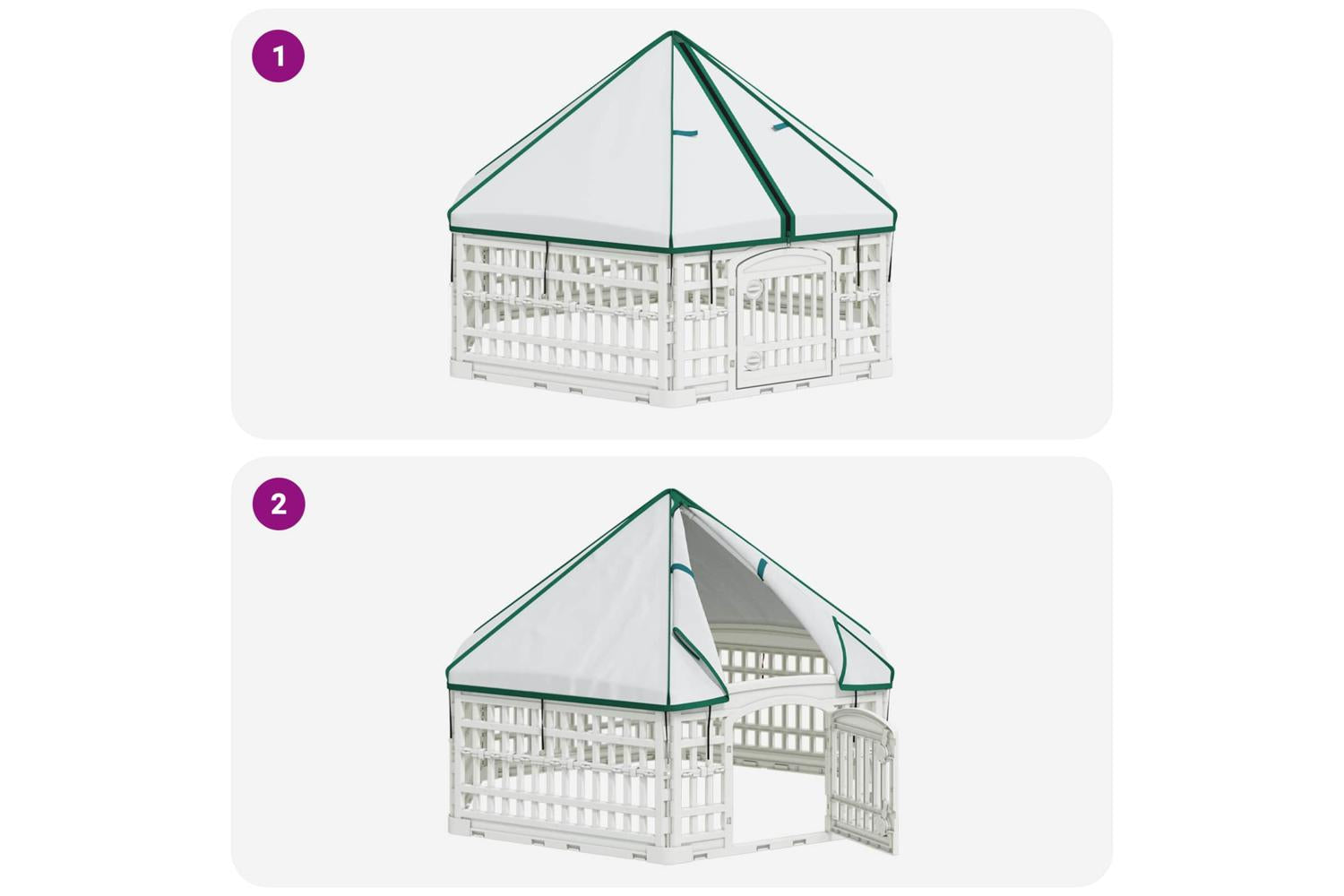 Vidaxl 6 Panel Dog Playpen 122 X 1065 X 82 Cm Plastic White Foldable-8