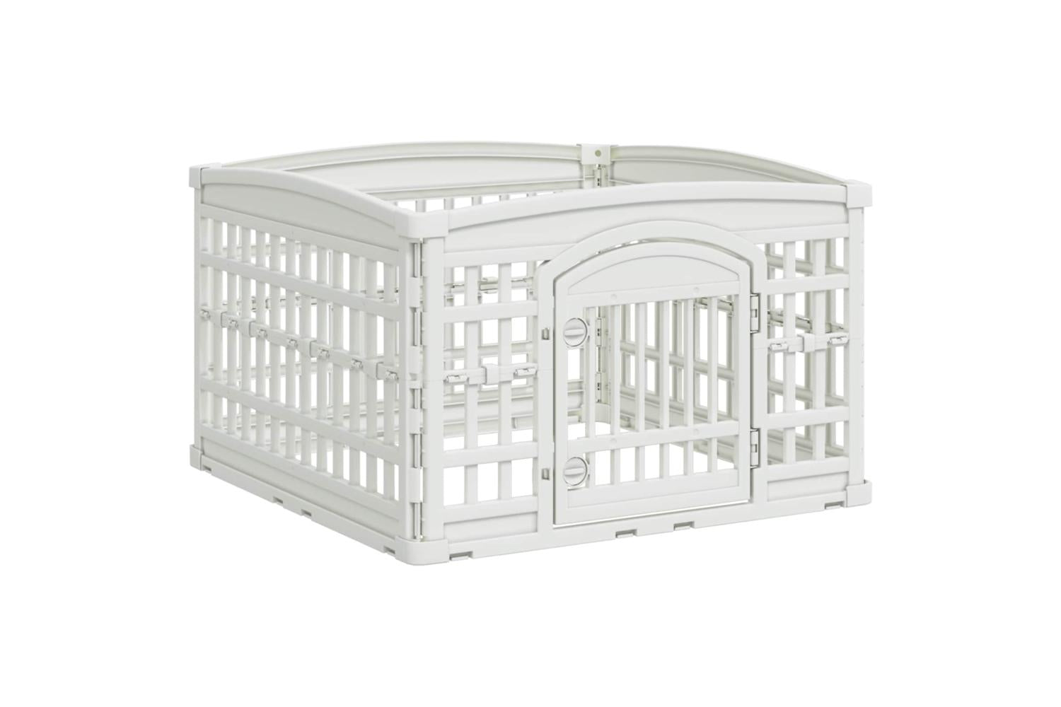 Vidaxl 4 Panel Dog Playpen 88 X 88 X 56 Cm Plastic White Foldable-2
