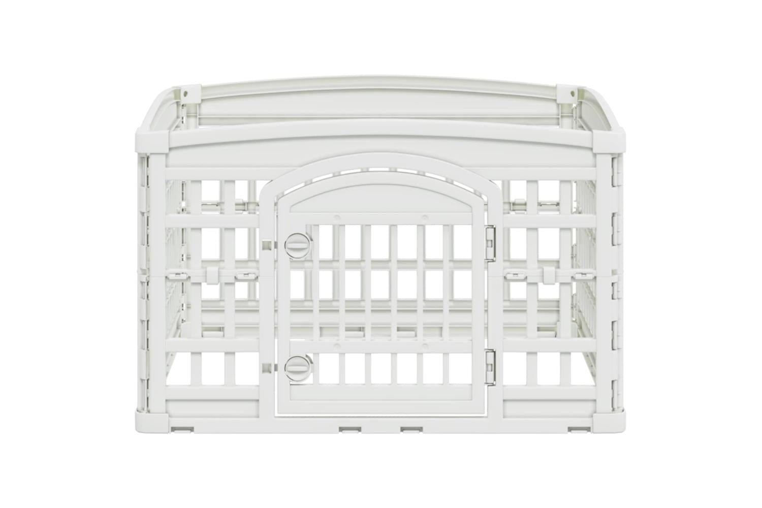 Vidaxl 4 Panel Dog Playpen 88 X 88 X 56 Cm Plastic White Foldable-5