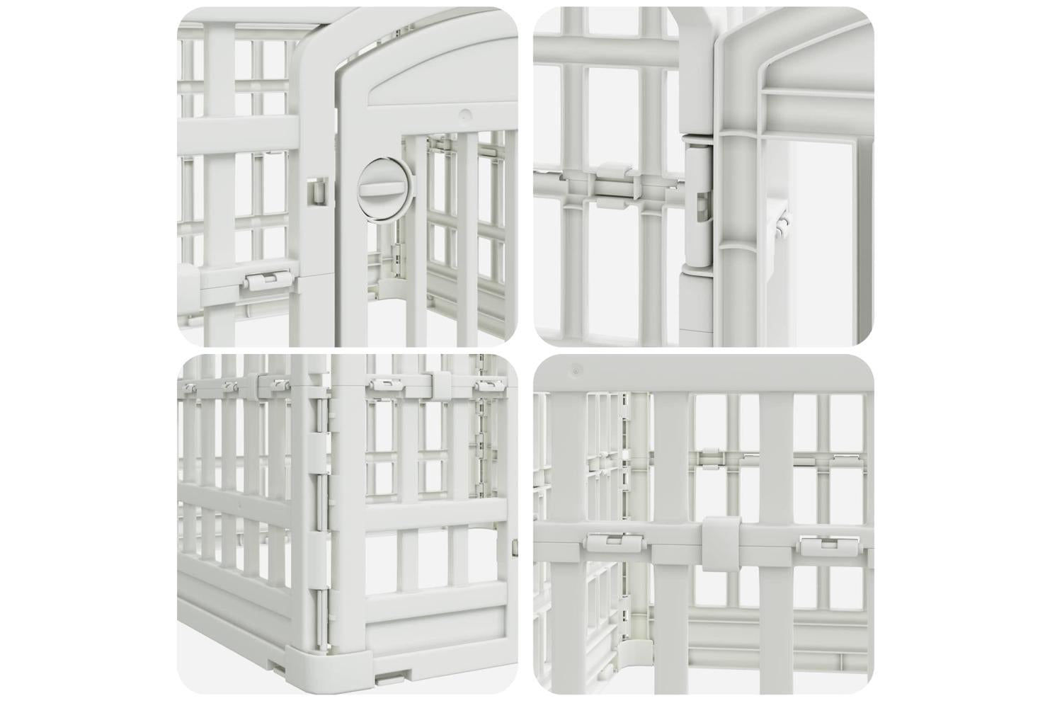 Vidaxl 4 Panel Dog Playpen 88 X 88 X 56 Cm Plastic White Foldable-7