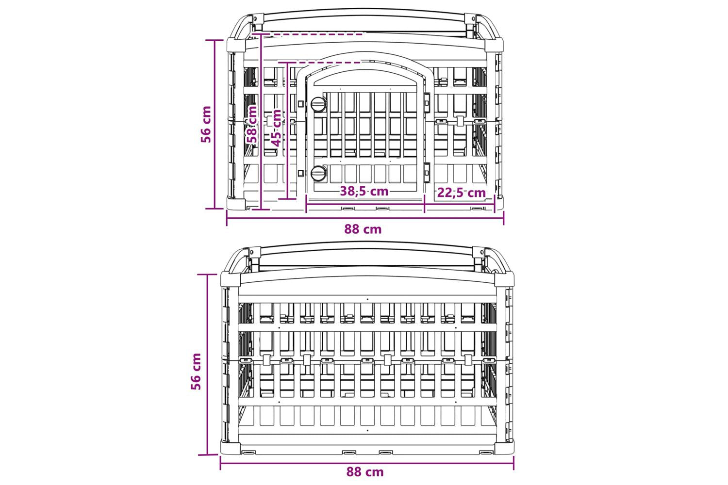 Vidaxl 4 Panel Dog Playpen 88 X 88 X 56 Cm Plastic White Foldable-8