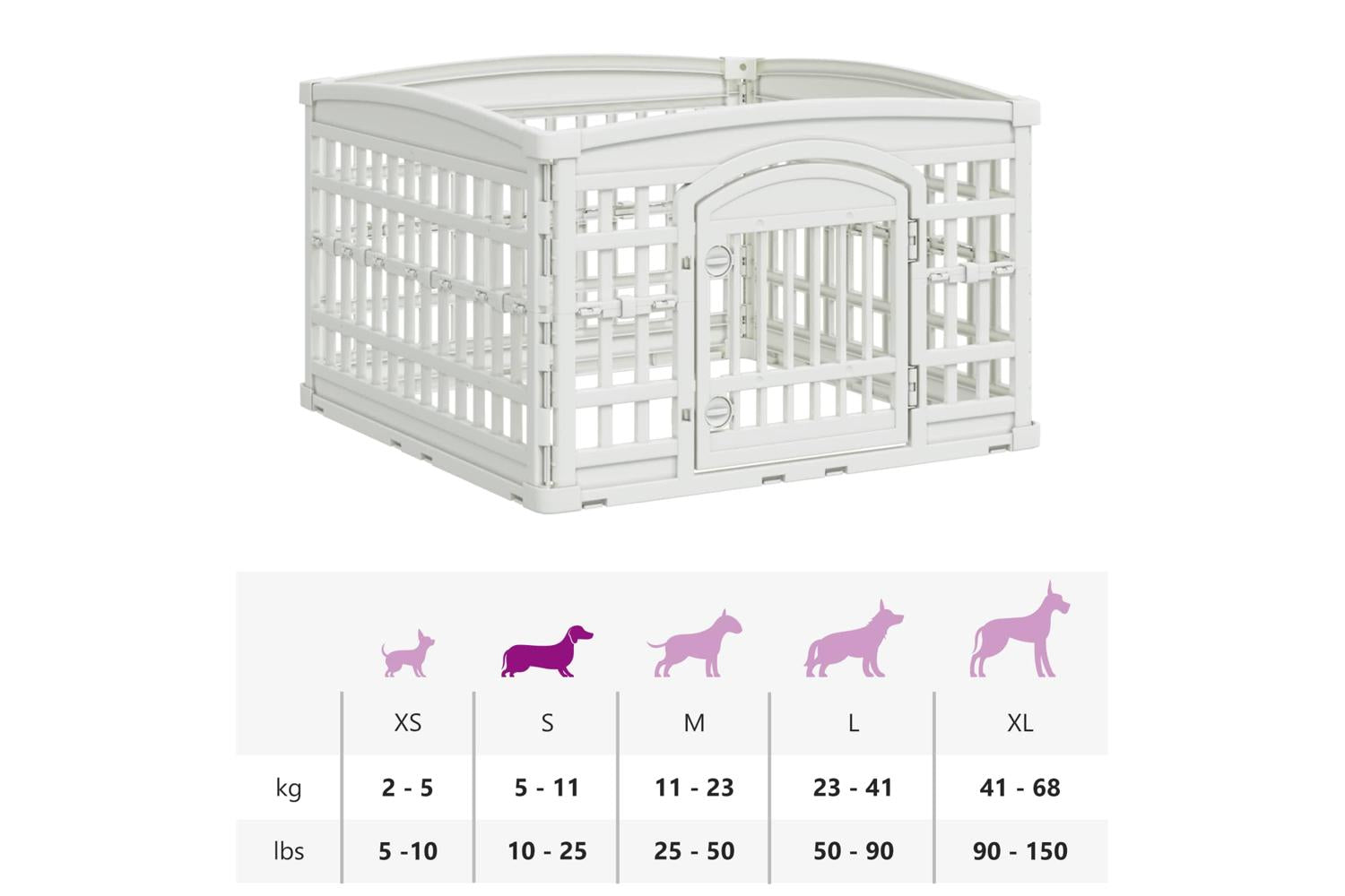 Vidaxl 4 Panel Dog Playpen 88 X 88 X 56 Cm Plastic White Foldable-9