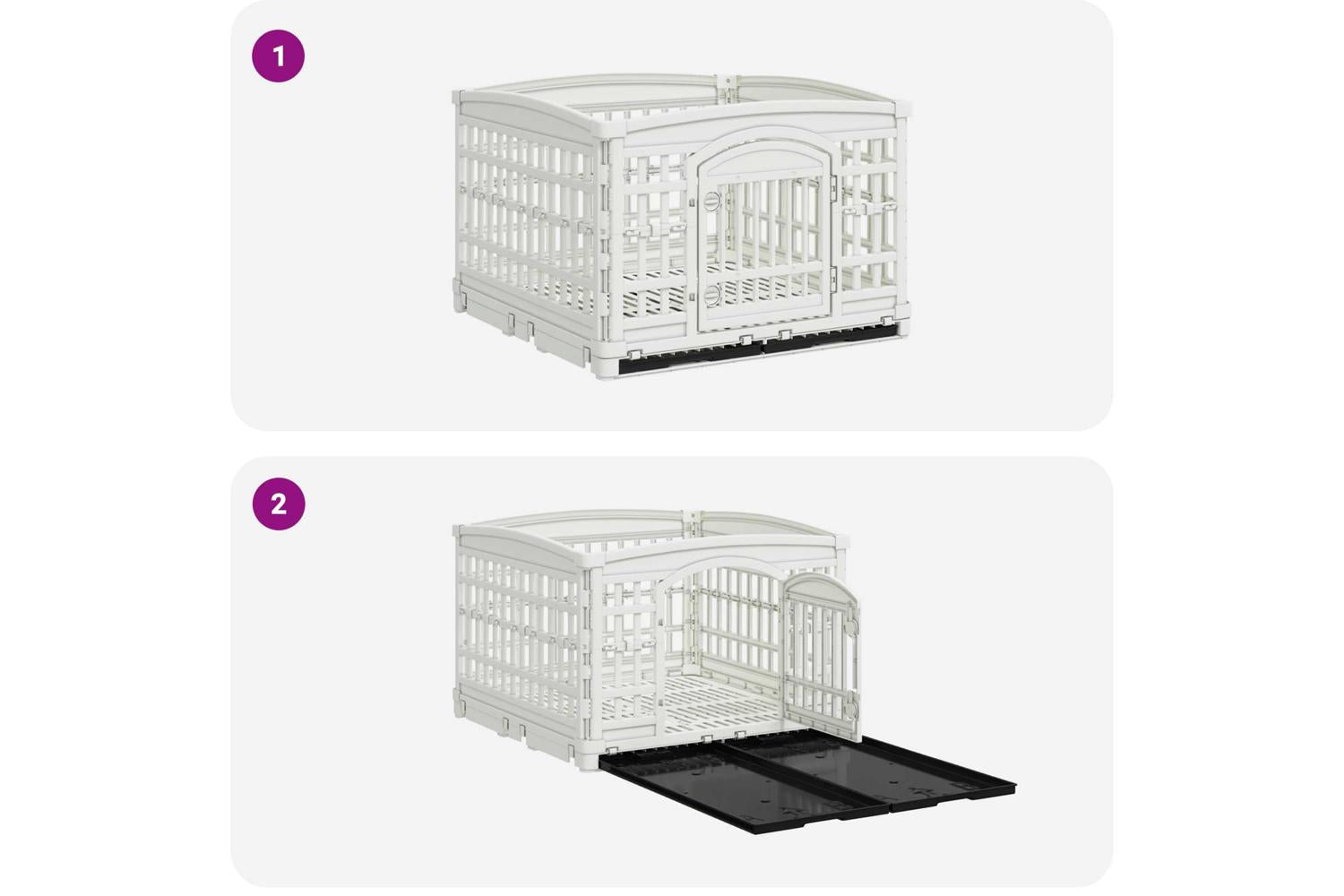 Vidaxl 4 Panel Dog Playpen 1775 X 1545 X 112 Cm Plastic White-8