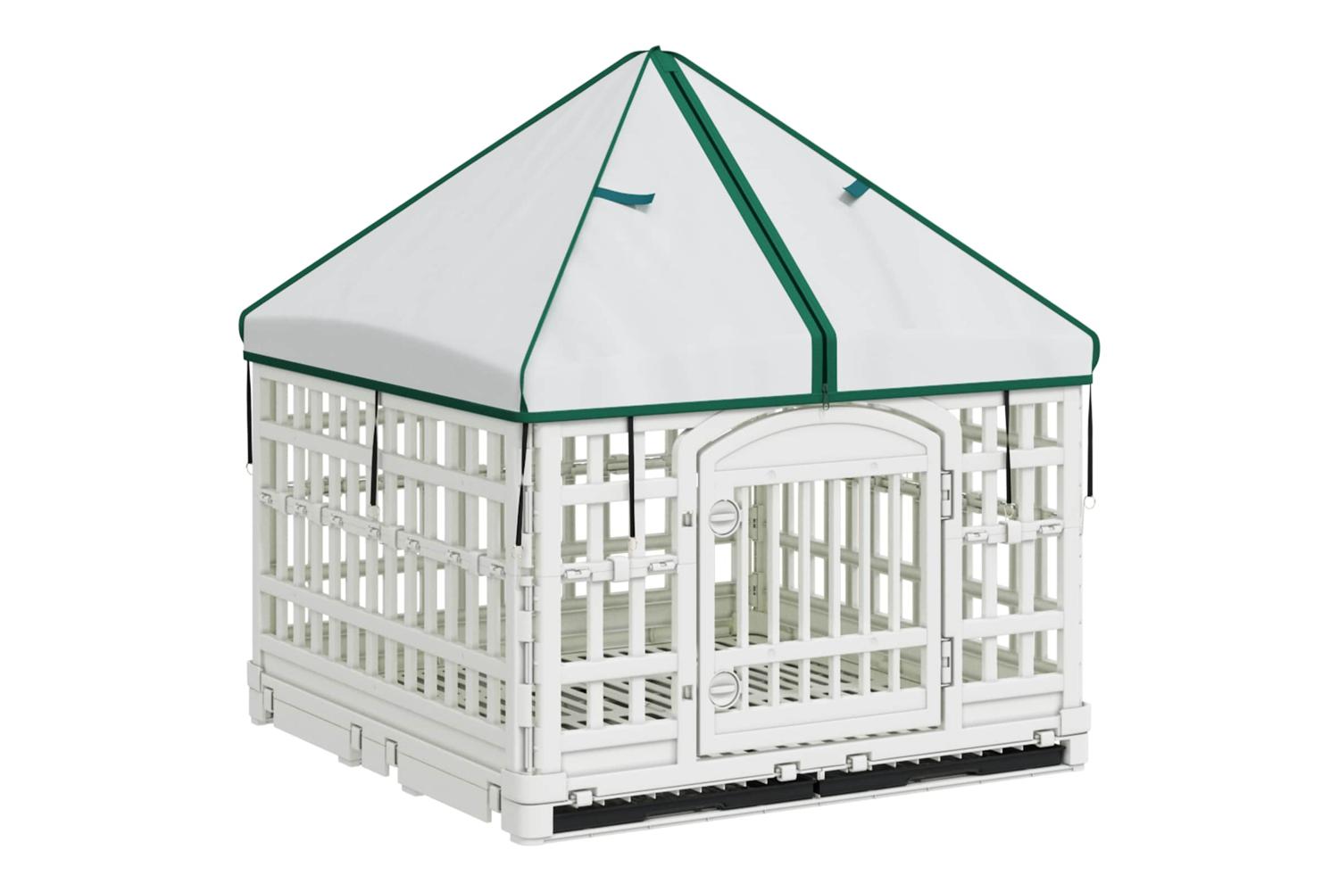 Vidaxl 4 Panel Dog Playpen With Roof 1775 X 1545 X 112 Cm Plastic-2