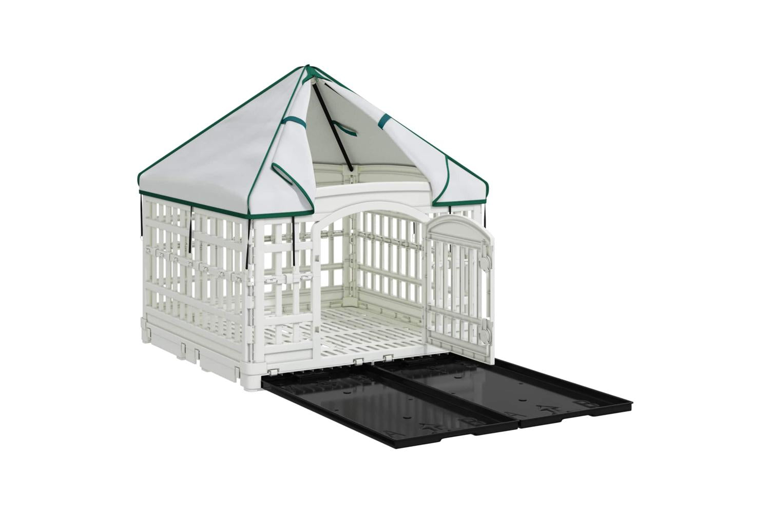 Vidaxl 4 Panel Dog Playpen With Roof 1775 X 1545 X 112 Cm Plastic-4