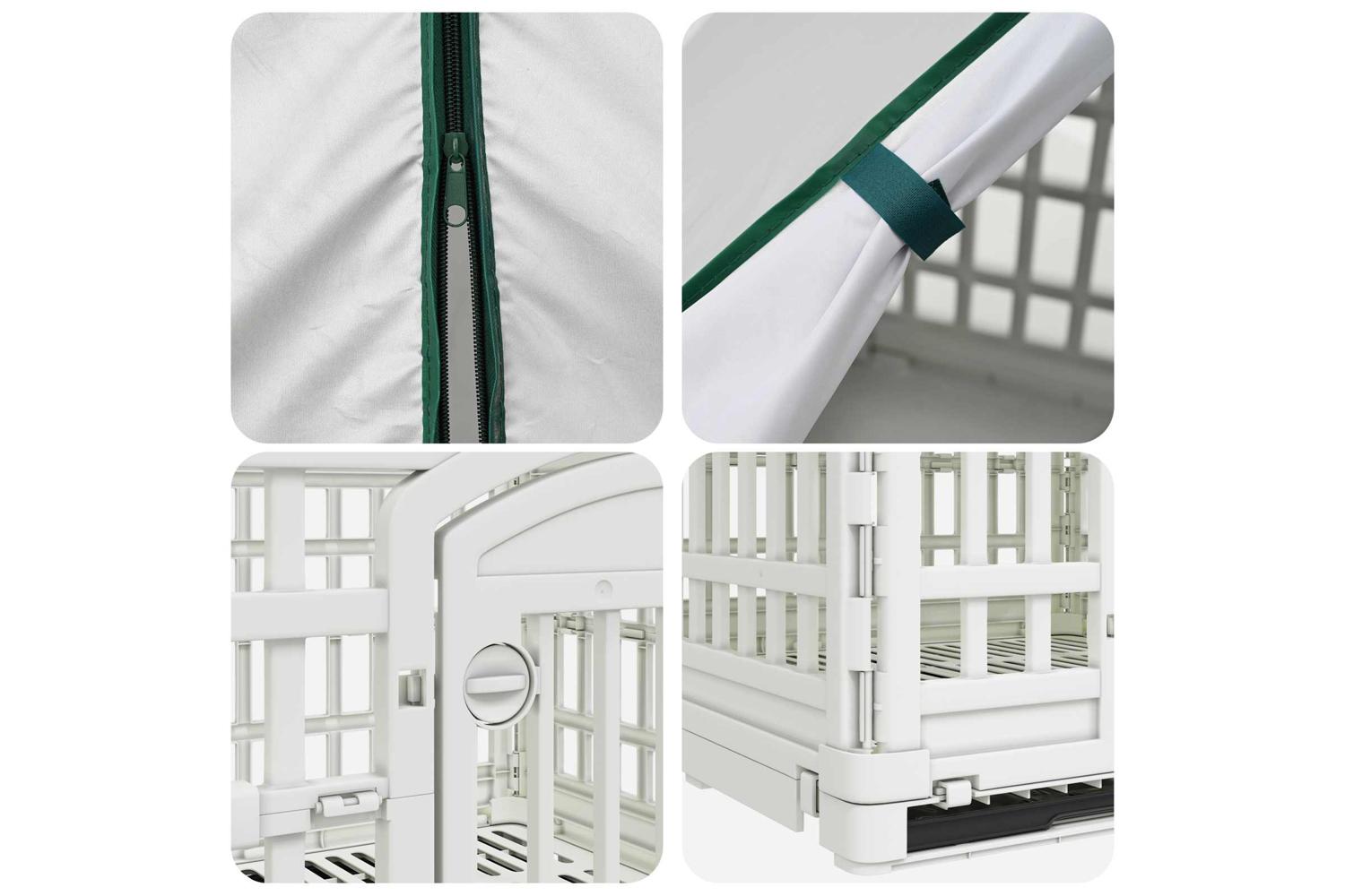 Vidaxl 4 Panel Dog Playpen With Roof 1775 X 1545 X 112 Cm Plastic-7