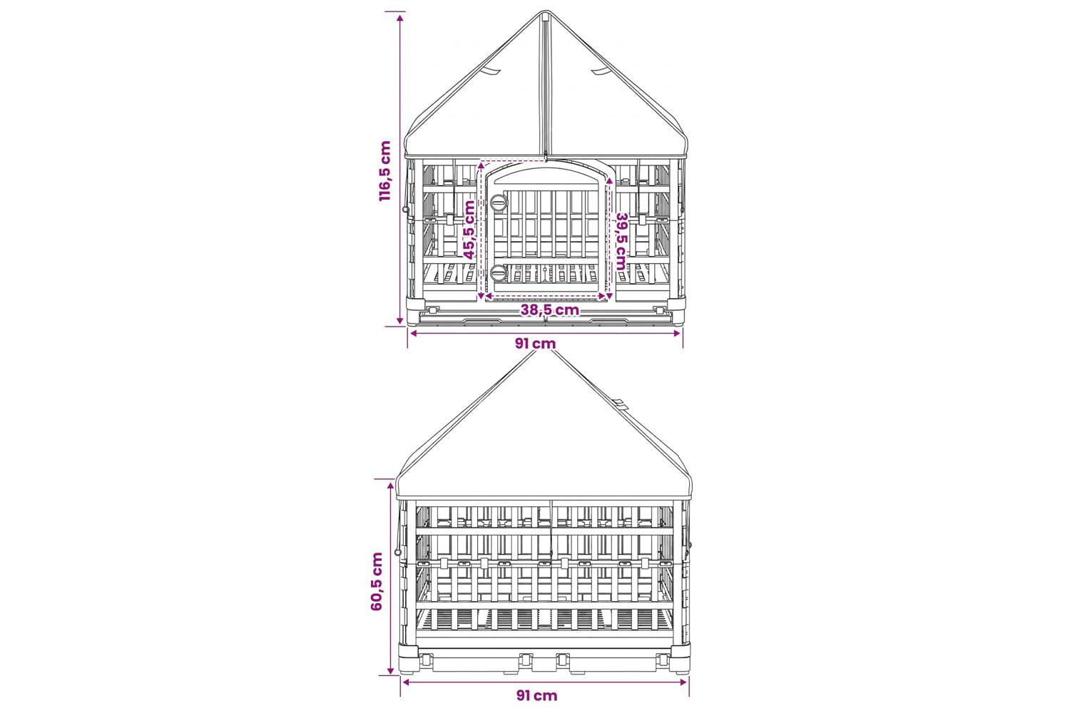 Vidaxl 4 Panel Dog Playpen With Roof 1775 X 1545 X 112 Cm Plastic-9