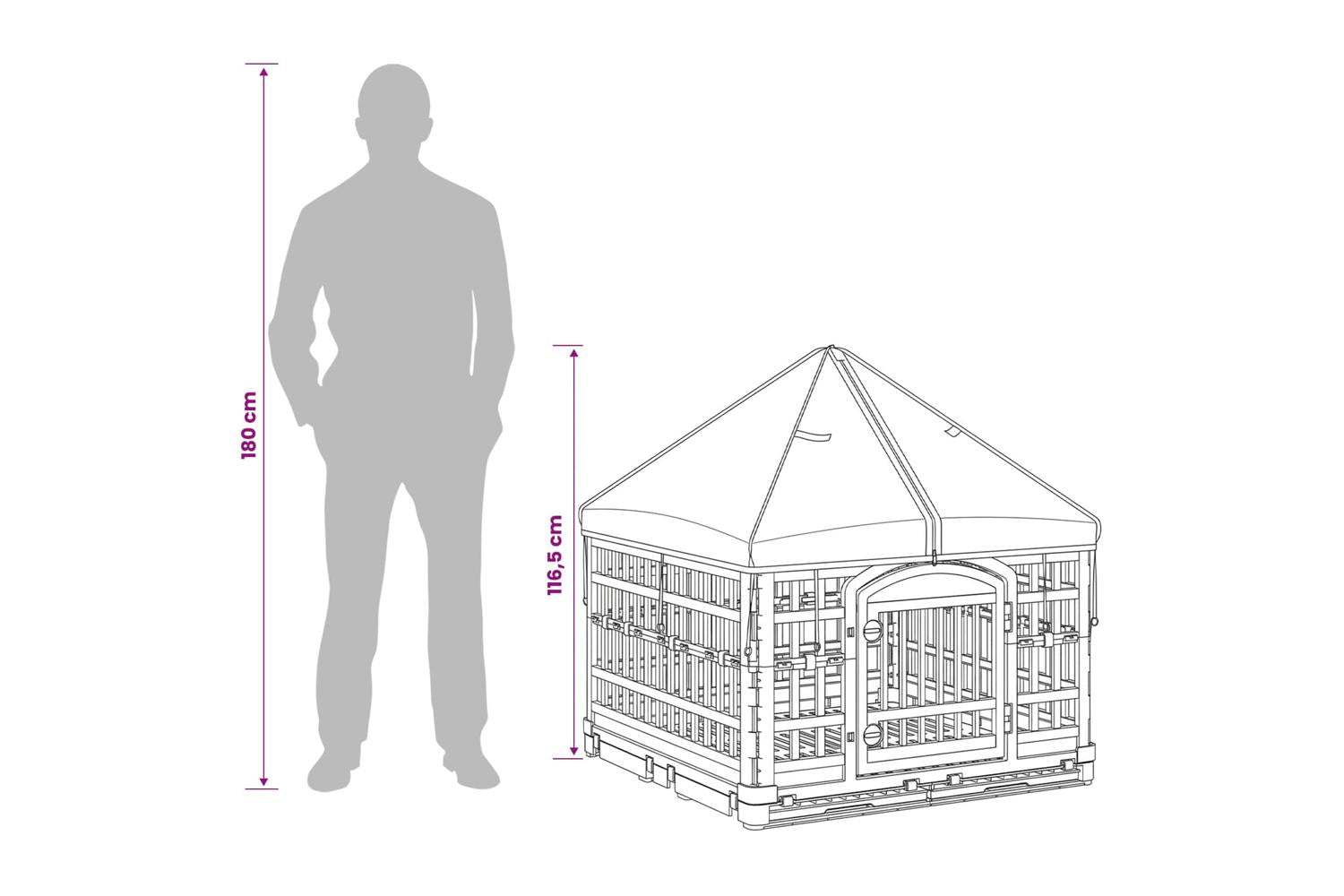 Vidaxl 4 Panel Dog Playpen With Roof 1775 X 1545 X 112 Cm Plastic-10