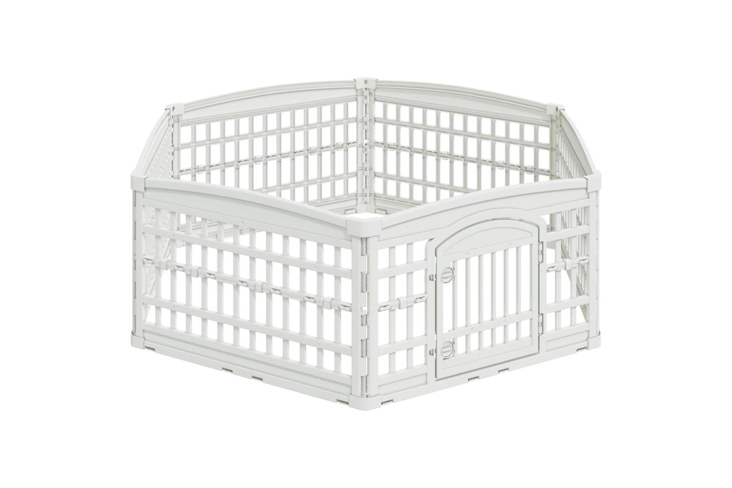 Vidaxl 6 Panel Dog Playpen 1775 X 1545 X 58 Cm Plastic White