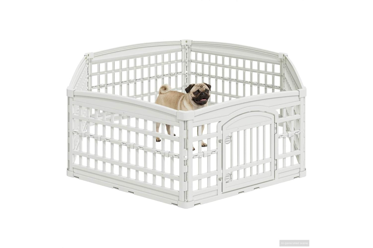 Vidaxl 6 Panel Dog Playpen 1775 X 1545 X 58 Cm Plastic White-3