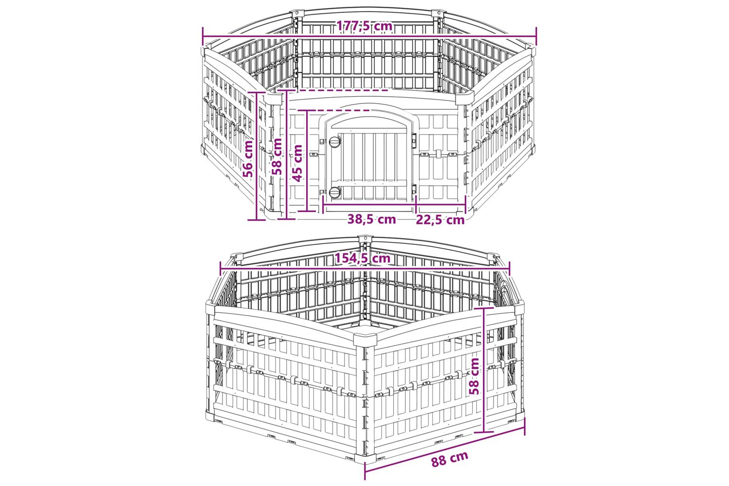 Vidaxl 6 Panel Dog Playpen 1775 X 1545 X 58 Cm Plastic White-9