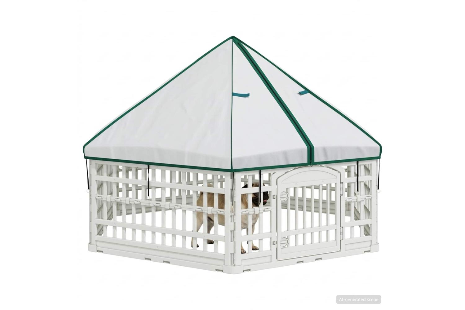Vidaxl 6 Panel Dog Playpen 1775 X 1545 X 112 Cm Plastic White-3