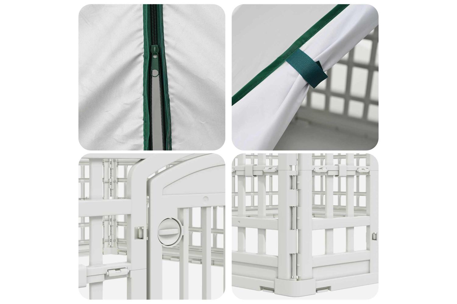 Vidaxl 6 Panel Dog Playpen 1775 X 1545 X 112 Cm Plastic White-7