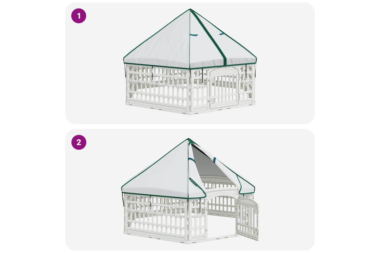 Vidaxl 6 Panel Dog Playpen 1775 X 1545 X 112 Cm Plastic White-8
