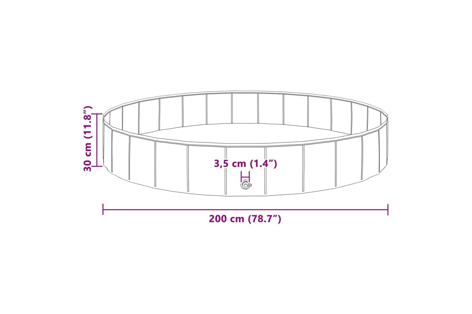 Vidaxl Dog Pool 200 X 30 Cm Thick Pvc Red-7