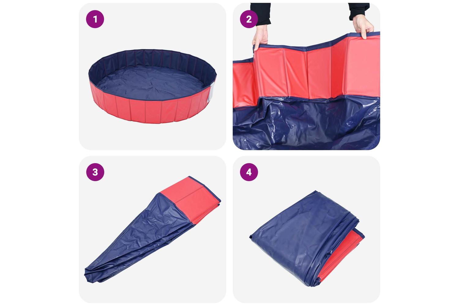 Vidaxl Dog Pool 300 X 38 Cm Thick Pvc Red-5