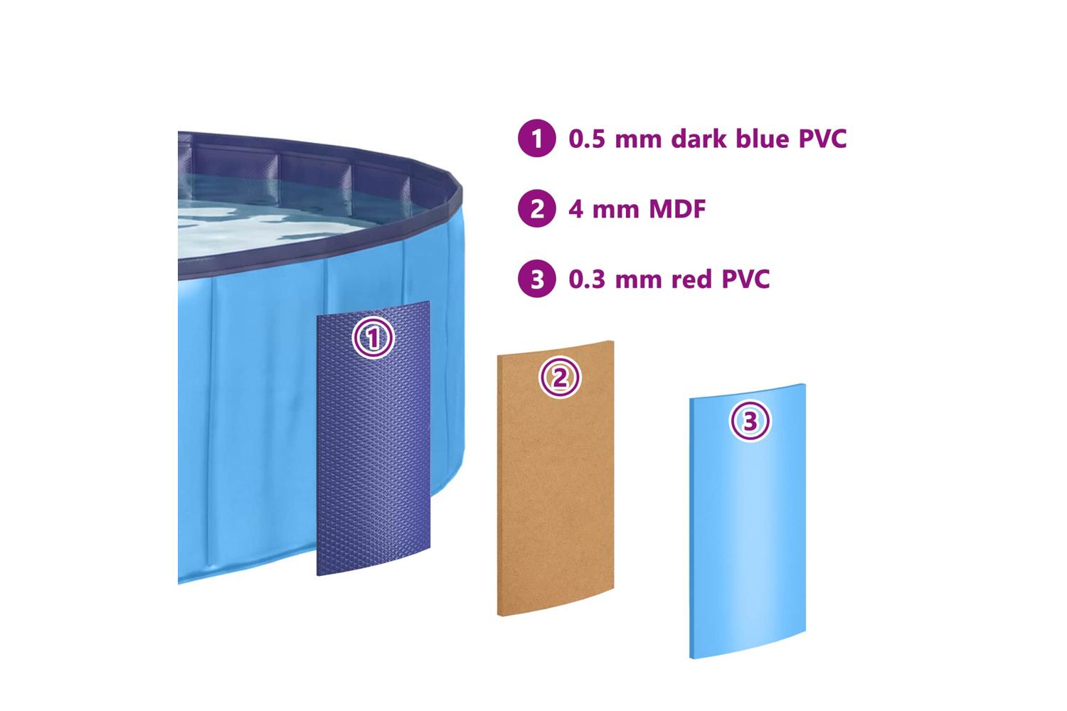 Vidaxl Dog Pool 300 X 38 Cm Thick Pvc Blue-6