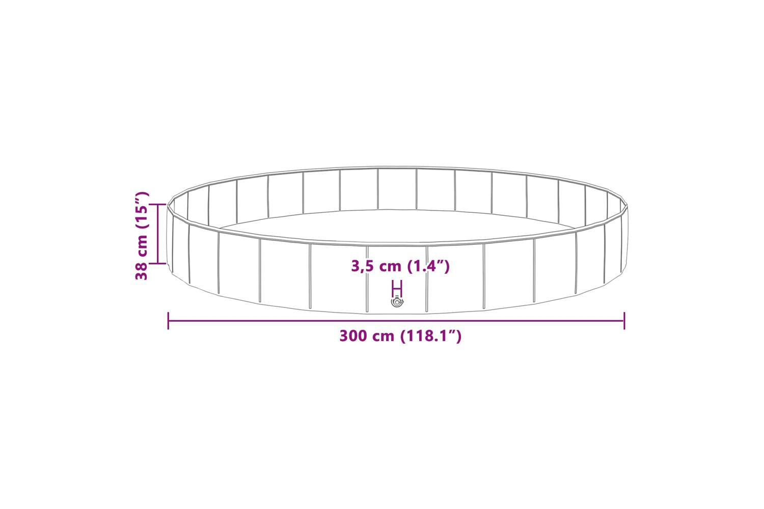 Vidaxl Dog Pool 300 X 38 Cm Thick Pvc Blue-7