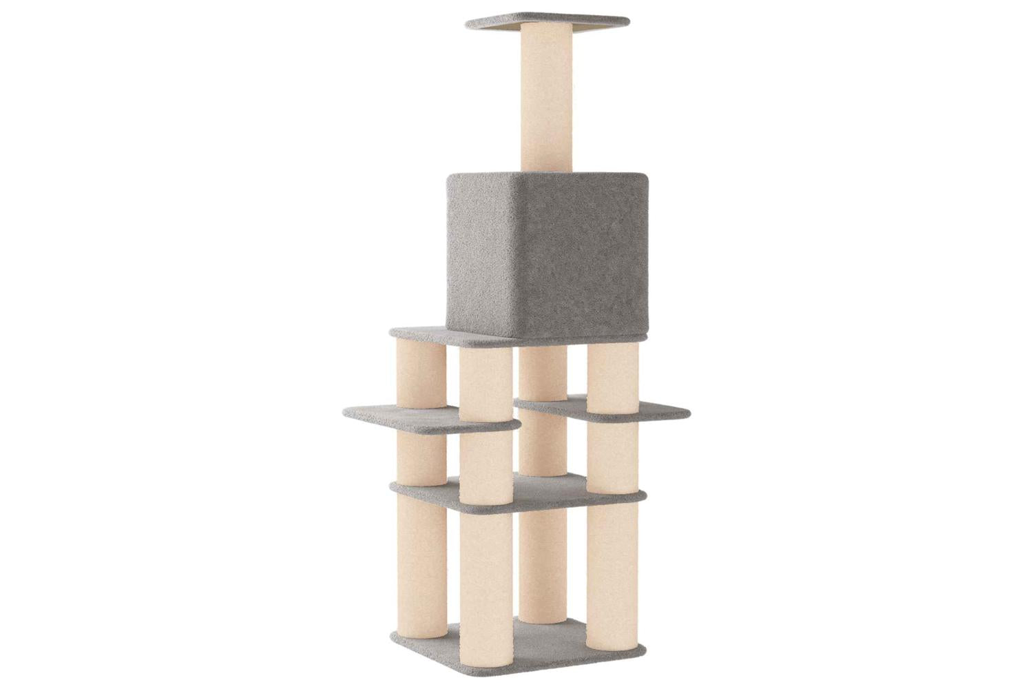 Vidaxl Cat Tree With Sisal Scratching Posts Light Grey 180 Cm-6
