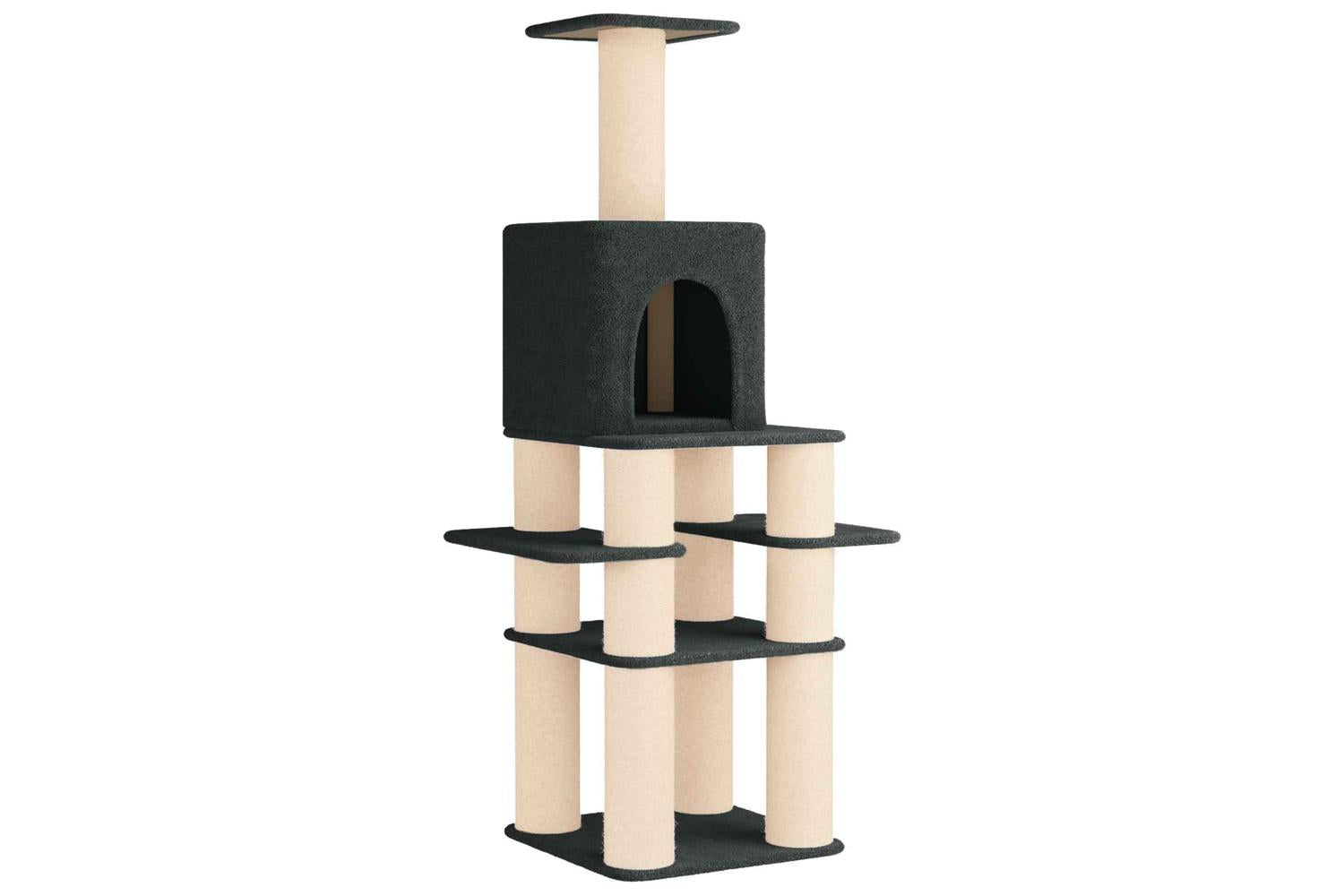 Vidaxl Cat Tree With Sisal Scratching Posts Dark Grey 180 Cm-2