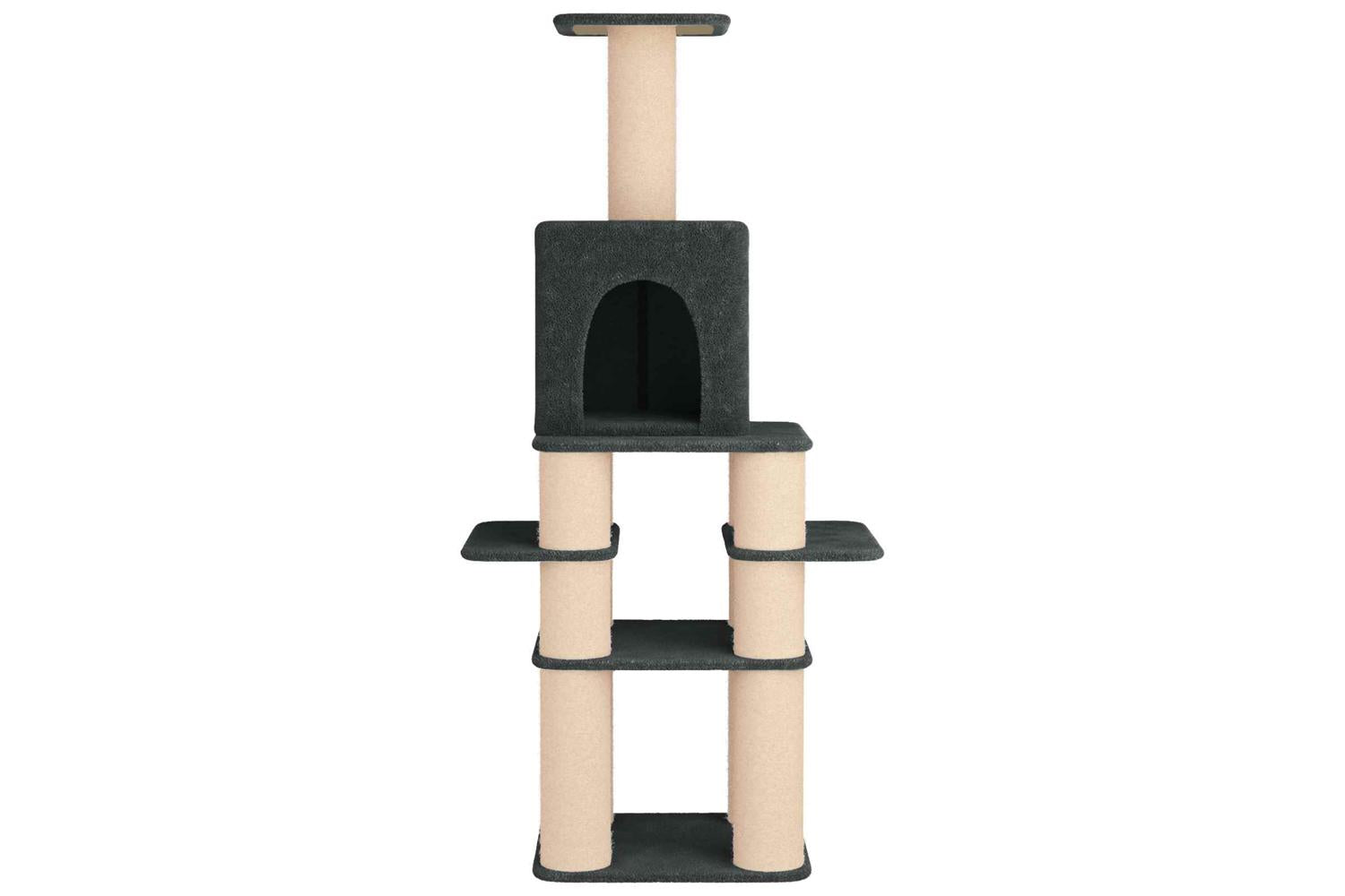 Vidaxl Cat Tree With Sisal Scratching Posts Dark Grey 180 Cm-4