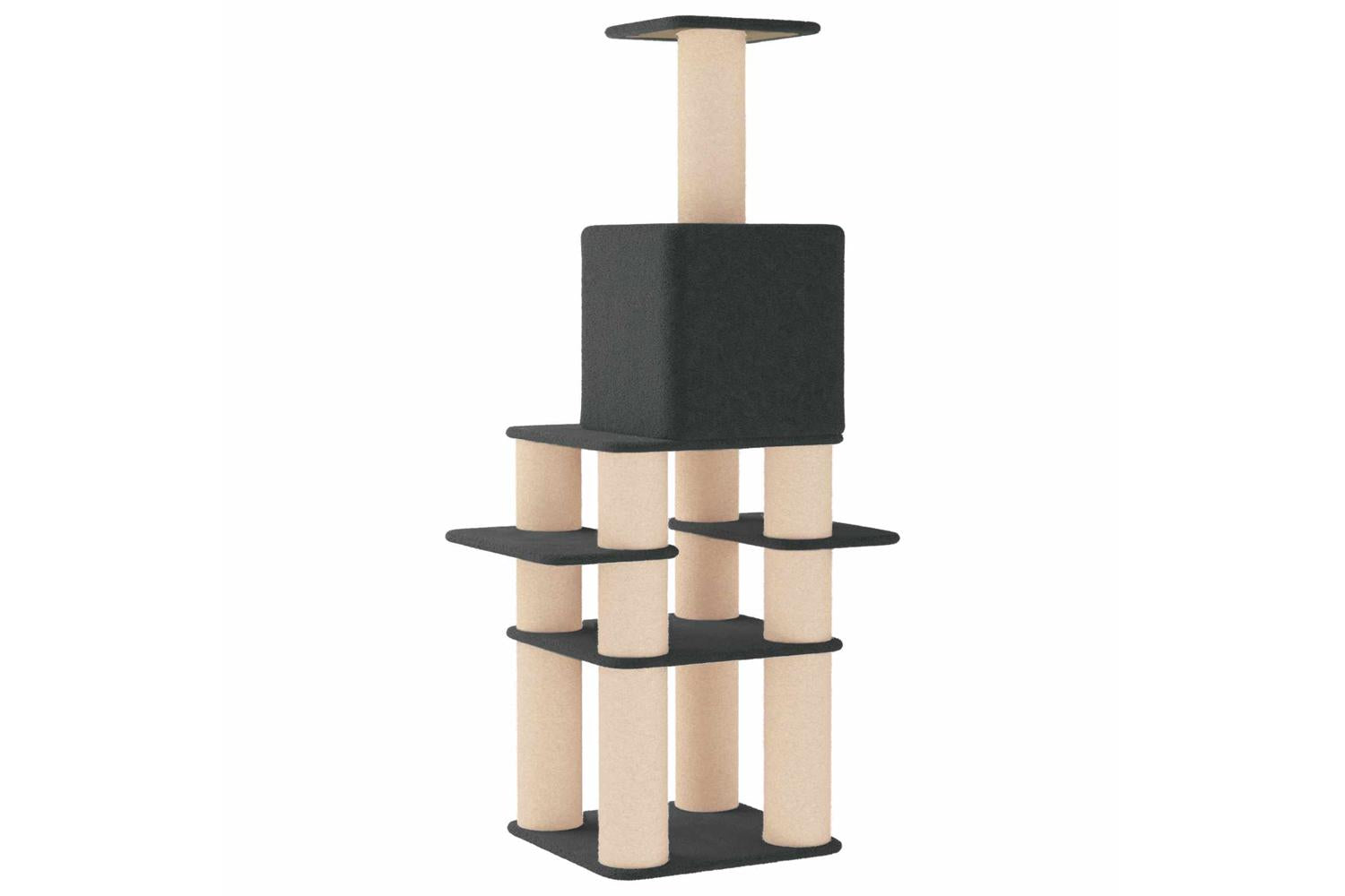Vidaxl Cat Tree With Sisal Scratching Posts Dark Grey 180 Cm-6