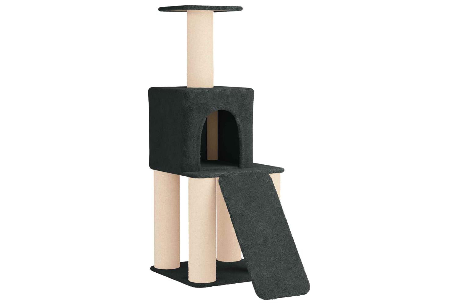 Vidaxl Cat Tree With Sisal Scratching Posts Dark Grey 146 Cm-2