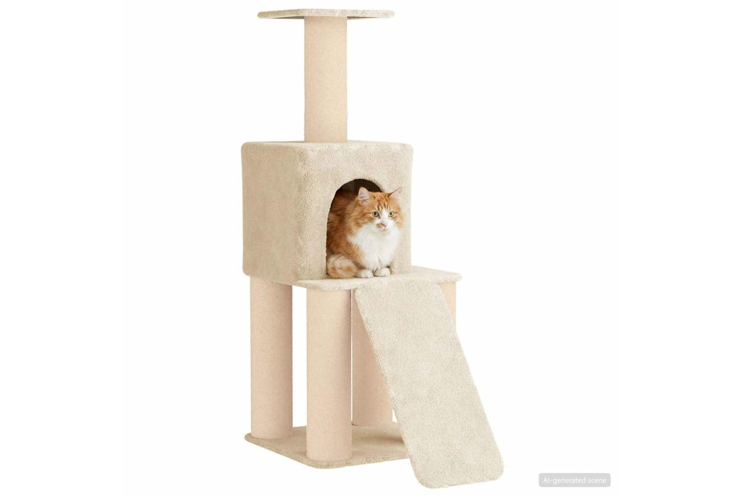 Vidaxl Cat Tree With Sisal Scratching Posts Cream 146 Cm-3