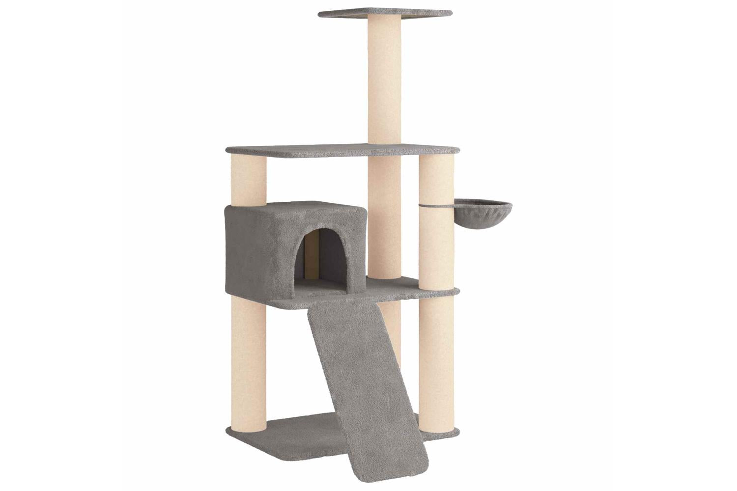 Vidaxl Cat Tree With Sisal Scratching Posts Light Grey 173 Cm-2