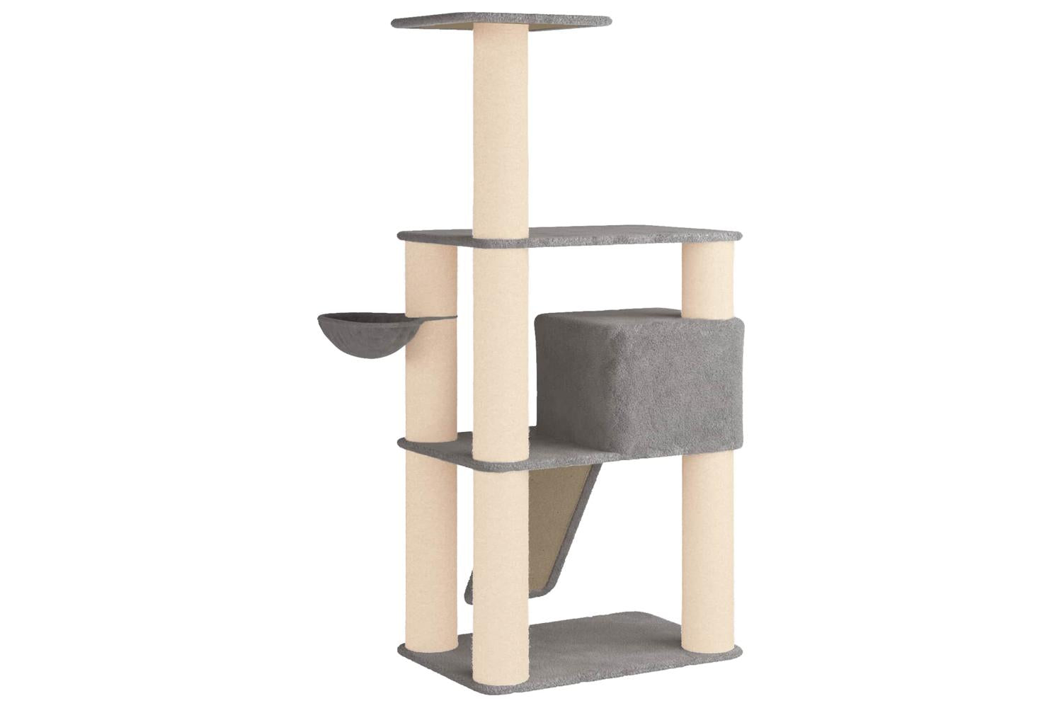 Vidaxl Cat Tree With Sisal Scratching Posts Light Grey 173 Cm-6