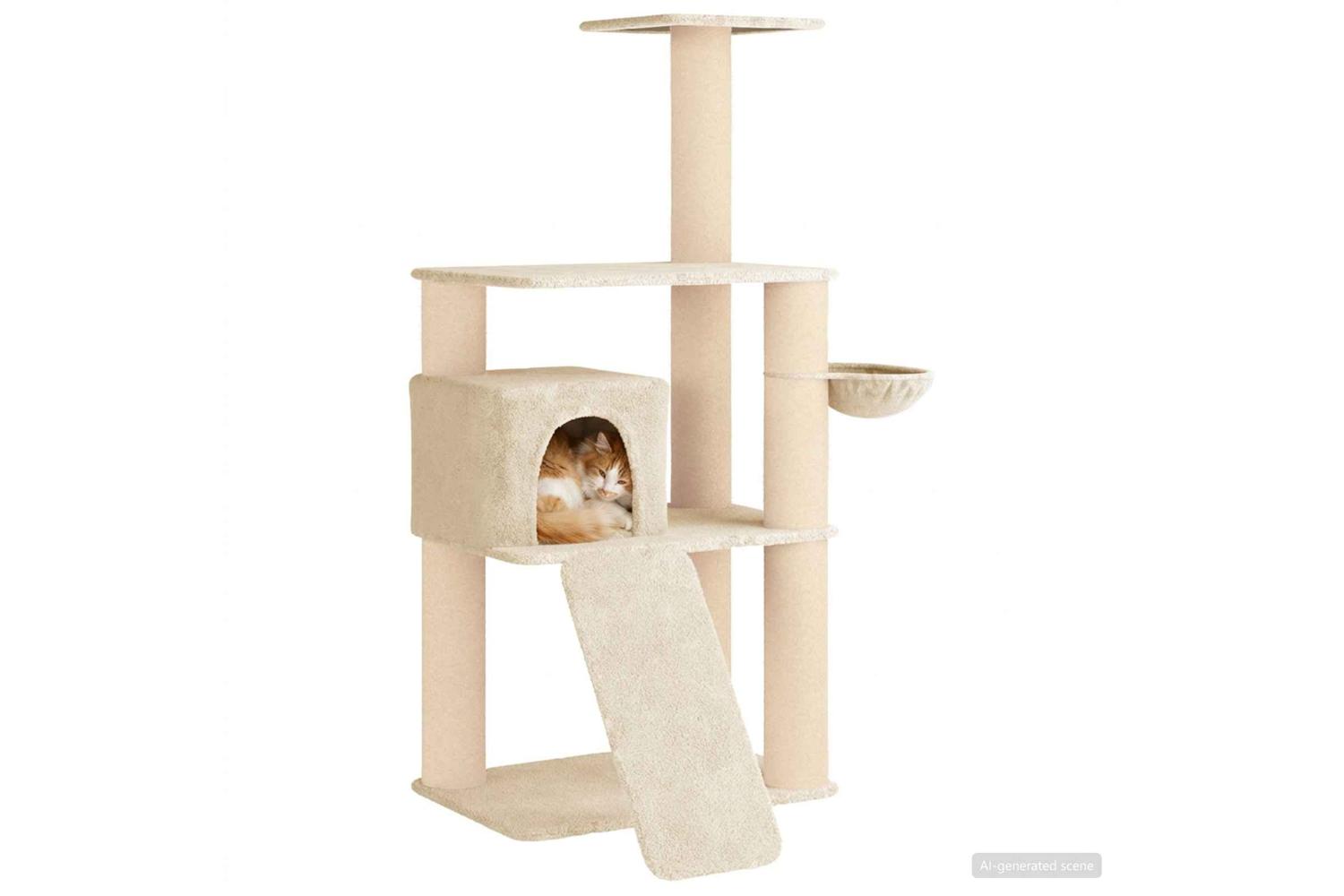Vidaxl Cat Tree With Sisal Scratching Posts Cream 173 Cm-3