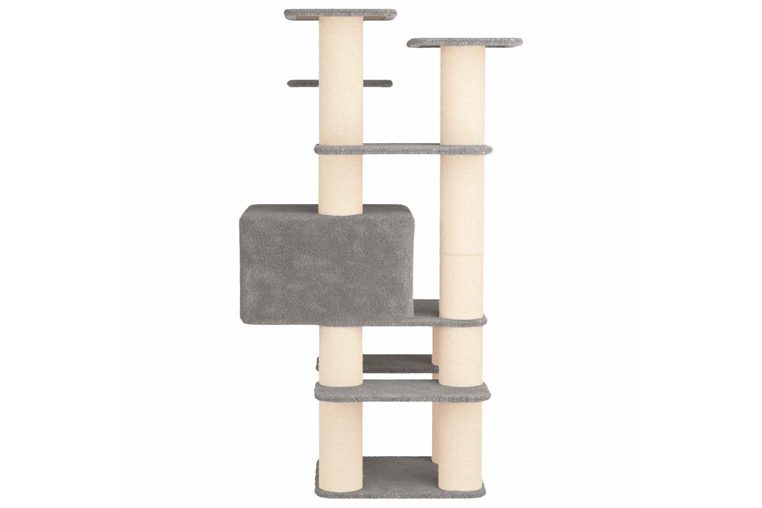 Vidaxl Cat Tree With Sisal Scratching Posts Light Grey 161 Cm-5