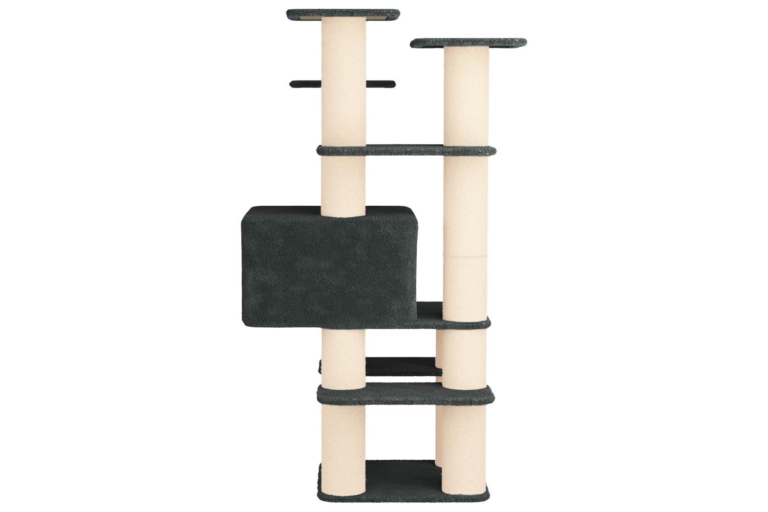 Vidaxl Cat Tree With Sisal Scratching Posts Dark Grey 161 Cm-5
