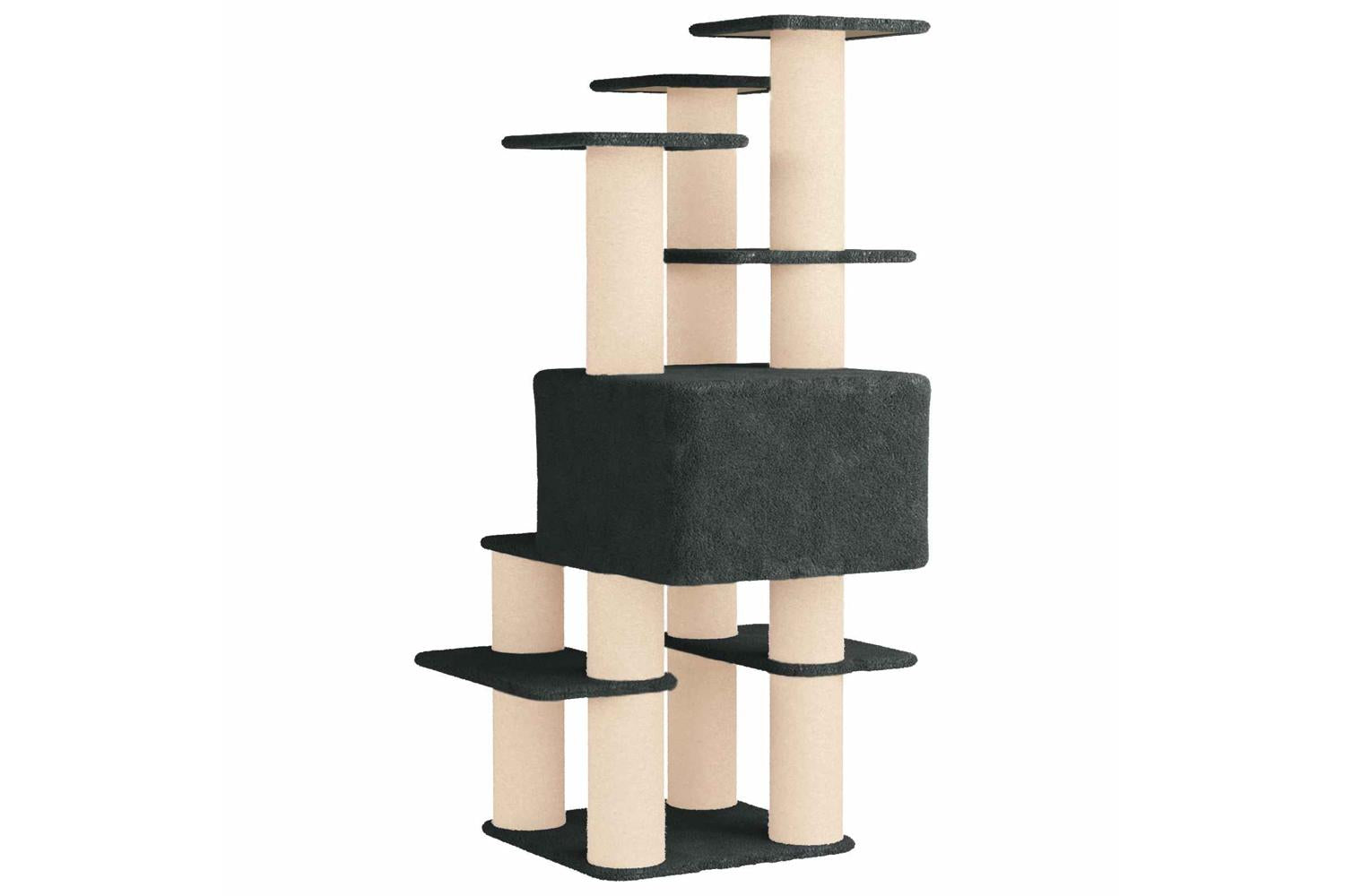 Vidaxl Cat Tree With Sisal Scratching Posts Dark Grey 161 Cm-6