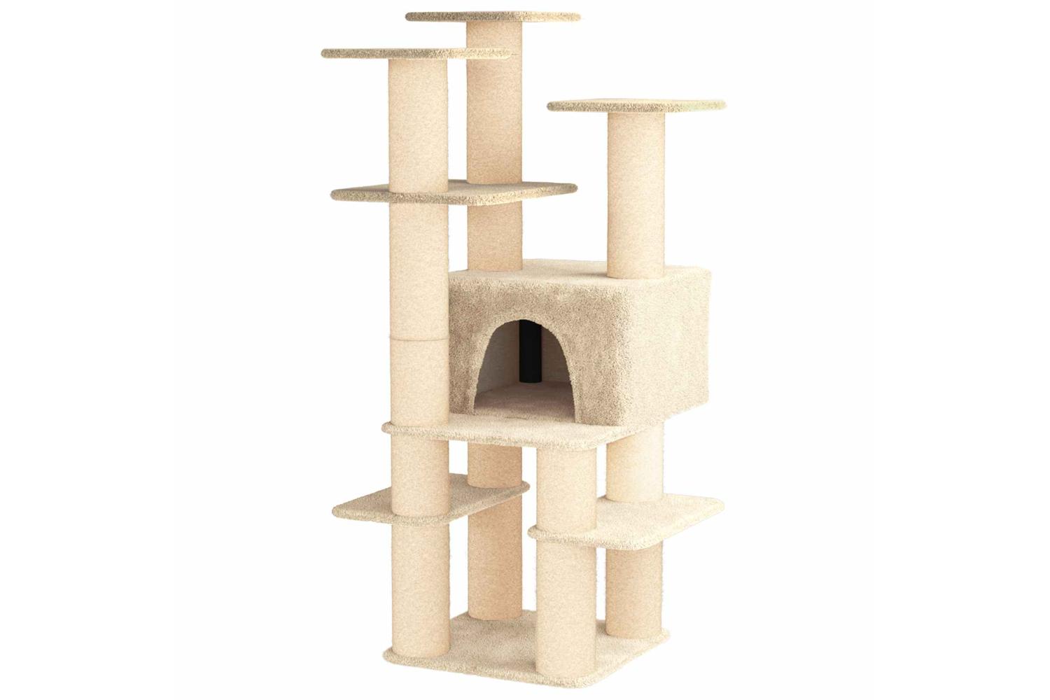 Vidaxl Cat Tree With Sisal Scratching Posts Cream 161 Cm