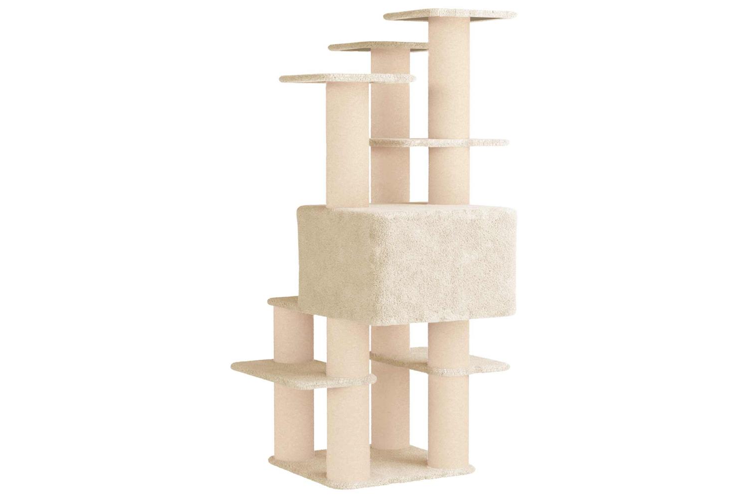 Vidaxl Cat Tree With Sisal Scratching Posts Cream 161 Cm-6